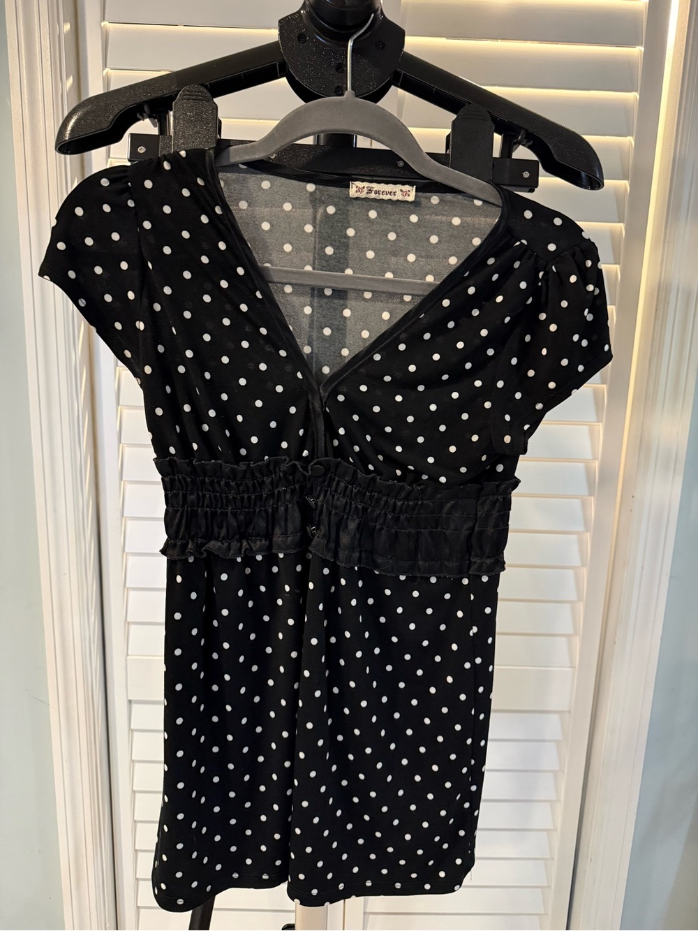Black Polka Dot Empire-shirt and matching heels